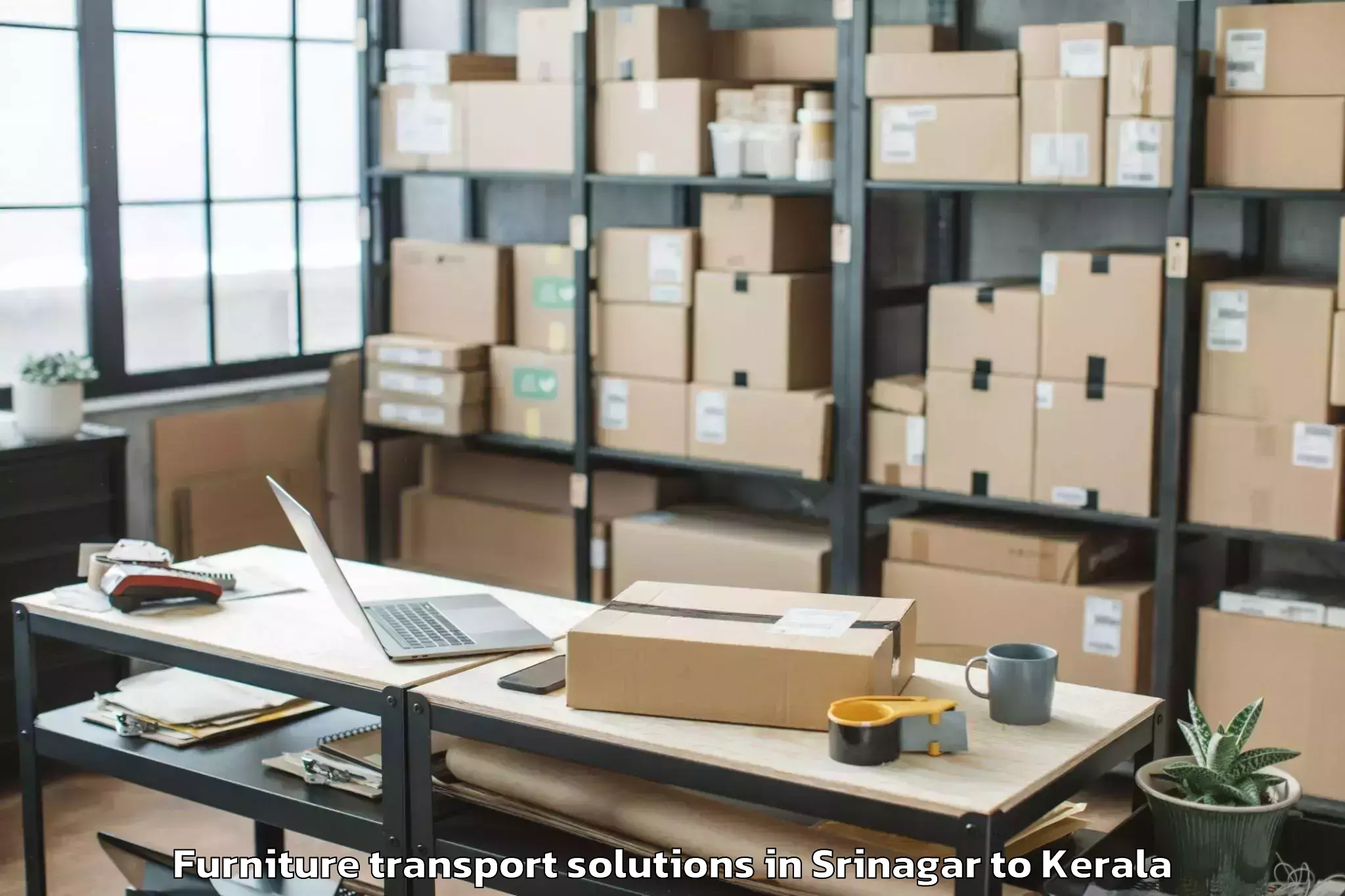 Reliable Srinagar to Kizhake Chalakudi Furniture Transport Solutions